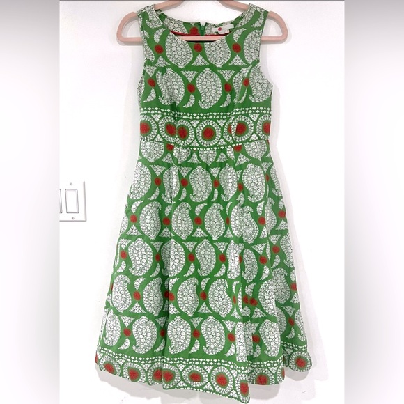 Boden Paisley Print Cotton Sleeveless Dress Women’s Sz 4P - Picture 1 of 9